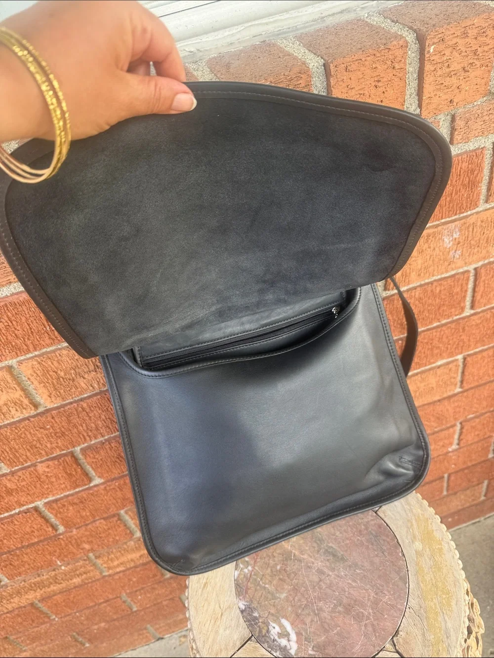 🖤Vintage Authentic Coach Black hobo hippie Bag with palladium hardware K3H-913